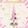 SEVOBAL Pet Tower Large Tall Christmas Tree Cat Tower with 2 Cat Condos Soft Fleece Cat Tree Teaser Toy for Indoor Cats, Pink, 23.6"*23.6"*59.1" - 3 of 4
