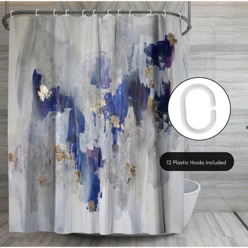 Americanflat 71" x 74" Shower Curtain, North Gold by Christine Olmstead, 6 of 9
