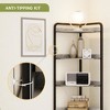71" Tall Corner Cabinet, Modern Industrial Corner Storage Cabinet with Barn Door Design & 4-Tier Open Display Shelves for Living Room, Kitchen, Grey - 3 of 4
