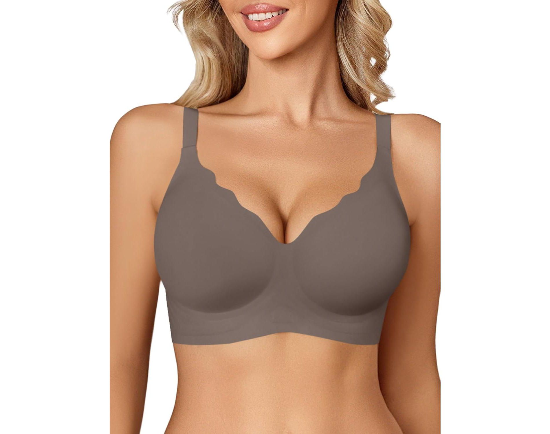 Avidlove Jelly Bras for Women No Underwire Seamless Bralettes Wireless Push Up Scalloped Full Coverage Sports Everyday Bra