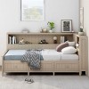 1 Storage Daybed Frame, Solid Wood Bed with Shelves and 3 Drawers, No Box Spring Needed - Baofuwish - 3 of 4