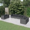vidaXL Patio Lounge Set Outdoor Sectional Sofa Set Table Garden Poly Rattan - Gray and Anthracite 6x Corner 2x Middle - 2 of 4