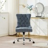 ChicFurnit Task and Office Chairs Chenille Upholstered Office Chair Swivel Chair Ergonomic Chair for Home Office, Blue, 24.8"*19.4"*38.6" - 3 of 4