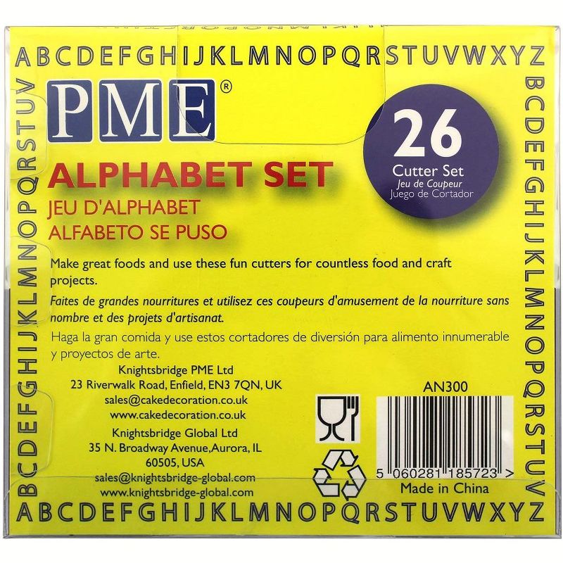 PME AN300 Alphabet Cutters Gumpaste for Sugarcraft and Cake Decorating, Set of 26, (2" Height, 1/2" Depth) - White, 4 of 5