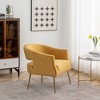SEYNAR Modern Tufted Velvet Accent Chair with Wingback, Arms, and Metal Gold Legs for Living Room or Bedroom - 2 of 4
