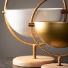 Sullivans Metal Bowl With Spherical Frame Base Set of 2, 14"H & 11"H White - 2 of 4