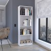 GlasFlength Decorative Storage Cabinets Modern Accent Storage Cabinet with 4 Shelf Free standing Cabinet for Living Room, White, 24.7"*11.7"*71.1" - 2 of 4