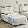 Velvet Upholstered Bed Frame with Storage Headboard, Kids Platform Bed - 4 of 4