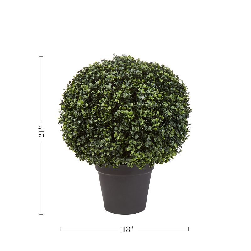 Pure Garden Indoor/Outdoor Artificial Boxwood Plant for Home Decor, 3 of 10