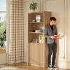 71" Tall Bookcase with Cabinet, 5 Tier Wood Bookshelf with Adjustable Shelves, Large Display Storage Shelf for Home Office Living Room - 4 of 4