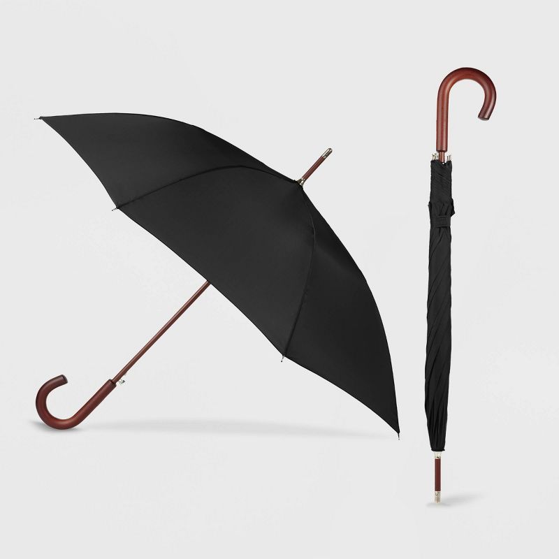 Totes Compact Stick Umbrella - Black, 4 of 5