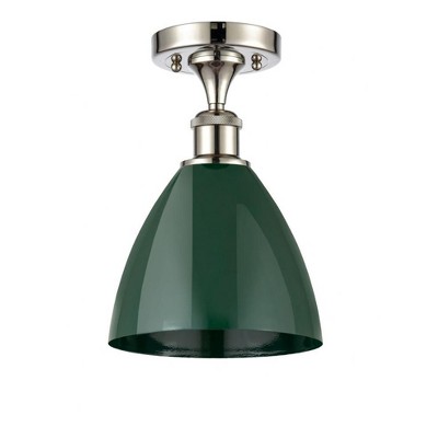 Plymouth Dome - 1 Light Semi-Flush Mount In Industrial Style-11.25 Inches Tall and 7.5 Inches Wide