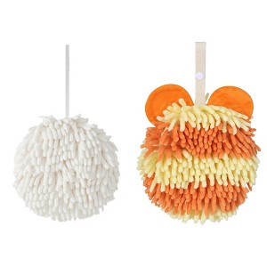 REGALWOVEN 2 Pcs Cute Soft Absorbent Chenille Ball Fuzzy Hand Towel - 1 of 4