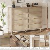 8 Drawer Dresser, Natural Rattan Dresser for Bedroom, Farmhouse Wood Chest of Drawer with Golden Handles for Living Room, Entryway - 3 of 4
