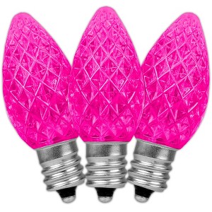 Novelty Lights C7 LED Faceted Christmas Replacement Bulbs Dimmable 25 Pack - 1 of 4