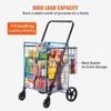 Angel Sar Folding Shopping Cart, Jumbo Grocery Cart with Double Baskets, 110 LBS Capacity Utility Cart with 360° Swivel Wheels for Shopping - 4 of 4