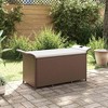 vidaXL Patio Storage Bench with Cushion, Outdoor Ottoman Bench, 45.7-Inches Long, Brown Poly Rattan - 2 of 4