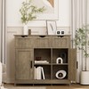 BEAFUP Storage Cabinets,Wooden Floor Cabinet,with Drawers and Shelves Storage Cabinets,Accent Cabinet for Living Room,Bedroom,Bathroom - 2 of 4