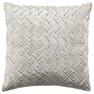 Metallic Pillow - Grey/Gold - 20"X20" - Safavieh - 1 of 4