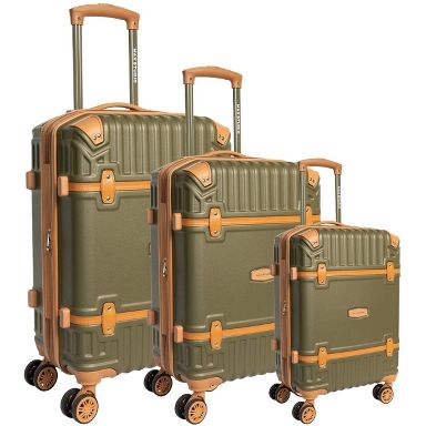 Max Studio ABS 3-Piece Luggage Set South Hampton Collection OLIVE