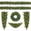 Jojoka Pre-Lit White LED Lights Holiday Christmas 6-Piece Set: Tree, Garland, Wreath, Swags, Christmas Decorations Set of 6 - 4 of 4