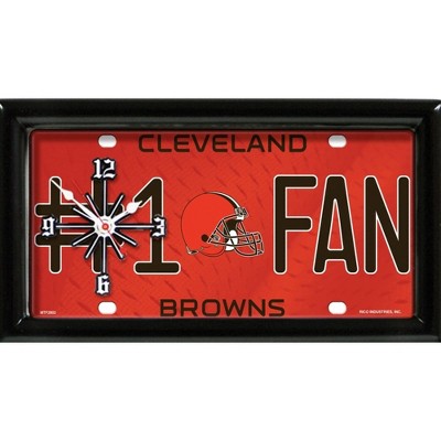 NFL Wall/Desk Analog Clock, #1 Fan with Team Logo - Cleveland Browns