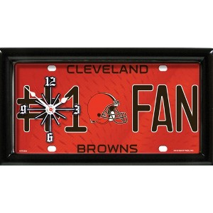 NFL Wall/Desk Analog Clock, #1 Fan with Team Logo - Cleveland Browns - 1 of 2