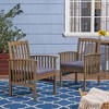 VASIP Patio Dining Chairs with Cushions,Outdoor Porch Chair Set of 2 with Acacia Wood Frame, Easy Clean & Simple Assembly - 2 of 4