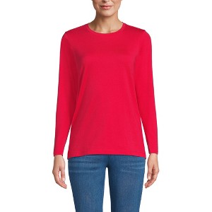 Lands' End Women's Relaxed Supima Cotton Long Sleeve Crew Neck T-Shirt - 1 of 4