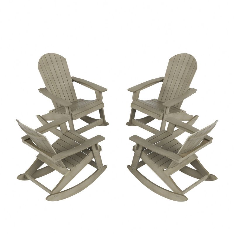 WestinTrends 4-Piece Outdoor Patio All-weather Adirondack Rocking Chair Set, 3 of 4