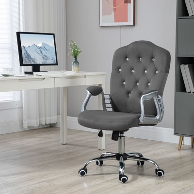 CAVINAS Adjustable Height Velvet Swivel Office Chair,Button Tufted Desk Chair with Tilt Function for Living Room,Vanity