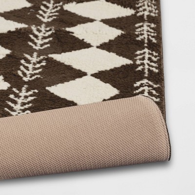 Irregular Diamond Shag Area Rug - Thumbnail 4