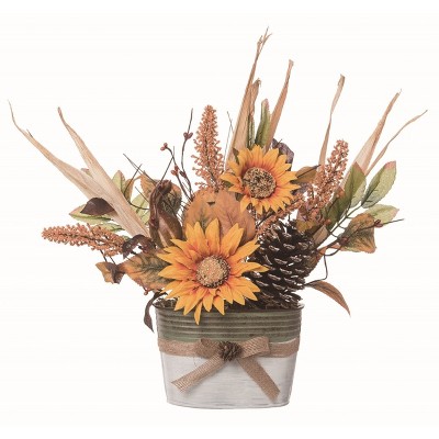 Transpac Floral Multicolor Harvest Floral Milk Jug Centerpiece