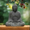 LuxenHome 17" H Gray MgO Meditating Buddha Garden Outdoor Statue - 2 of 4