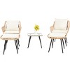 5 Piece Patio Bistro Set With Ottoman, Outdoor Wicker Furniture Sets For  Apartment Balcony, Rattan Table And Chairs Set-Cuddlewood - 2 of 4