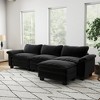 117.7" Luxury Velvet Upholstery L-Shaped Sectional Sofa with Ottoman - 3 of 4