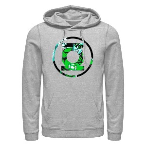 Men's Justice League Green Filled Logo Pull Over Hoodie - 1 of 4