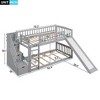 Grungis Twin over Twin Loft Bed with 2 Drawers and Slide,Modern Bunk Bed with Staircase and Ladder and Guardrails,Loft and Bunk Bed for Bedroom - 3 of 4