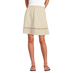 Lands' End Women's Voile Ladder Trim Mini Skirt - 1 of 4