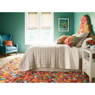 Vibrant Multicolor Hand-Knotted Wool Rug, 5x8