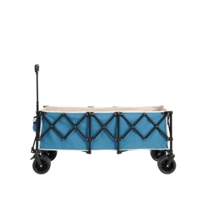 Extended Folding Wagon Carts With 220Lbs Weight Capacity, Heavy Duty Folding Utility Garden Cart With Big All-Terrain Beach Wheels-Cuddlewood - 1 of 4