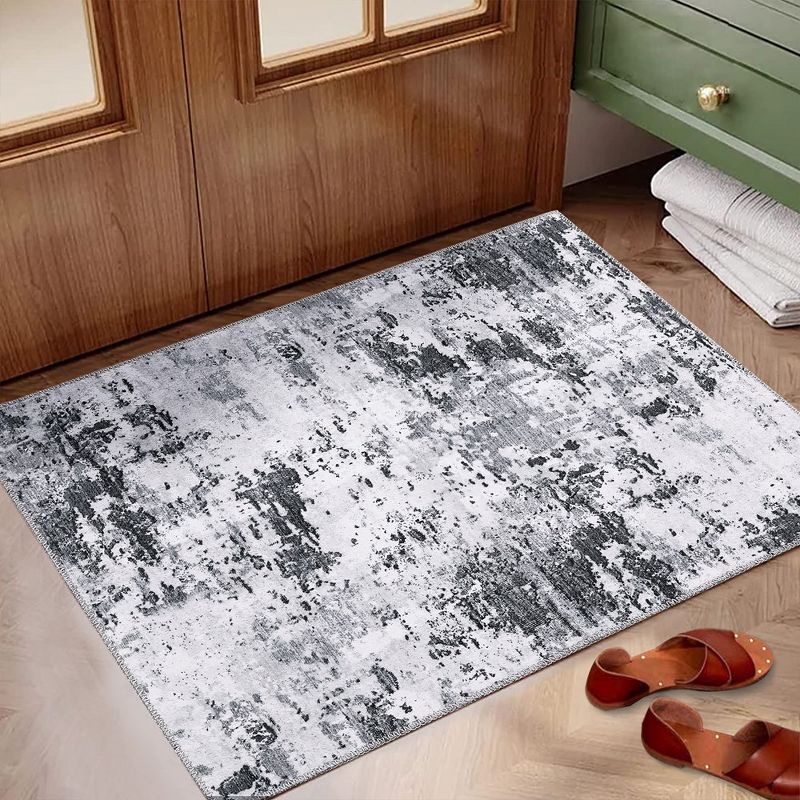 Modern Abstract Rug Machine Washable Printed Rug Soft Foldable Accent Rug for Living Room Bedroom, 3 of 9