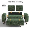 Dyonery 3-in-1 Sleeper Loveseat with Reclining & Storage, 65" Convertible Sofa Bed, USB Ports & Side Table, Grey Chenille - 3 of 4
