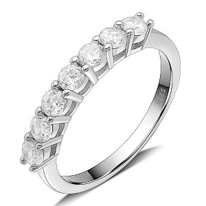 Carla Anniversary Wedding Band Ring Sterling Silver Women Ginger Lyne Collection - 1 of 4