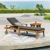 Gulches Gray Patio Chaise Lounges - Adjustable Slat Panel Recliners with Cushions - 2 of 4