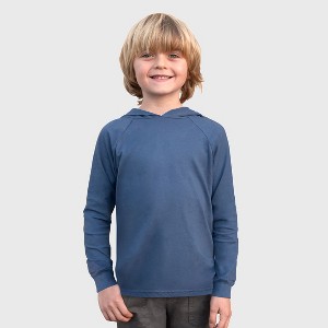 City Threads Boys Medium-Weight Long Sleeve Hooded Tee with Cuffs - 100% Cotton - USA-Made - 1 of 4