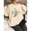 Plus Size Sweatshirts Tops with Crew Neck Long Sleeve Funny Sayings "There's a little witch in all of us" Pullover Plus Size Sweatshirts - 4 of 4