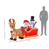 Aghana Digitals 7ft Outdoor Inflatable Santa Sleigh with Reindeer, LED Lights, Weather-Resistant - 4 of 4