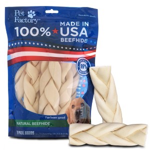 Pet Factory Made in USA Beefhide Braided Sticks - 1 of 3