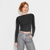 Women's Long Sleeve Ribbed Boat Neck Top - Wild Fable™ - 2 of 4